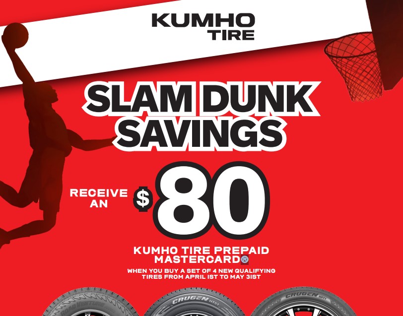 Get up to $80 by mail on a Kumho Tire Visa® Prepaid Card icon
