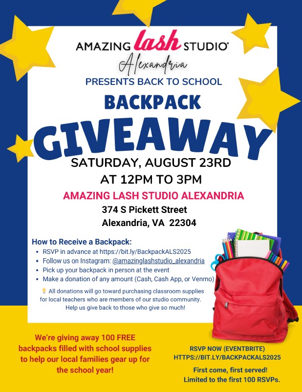 Backpack Giveaway at Amazing Lash Studio! icon