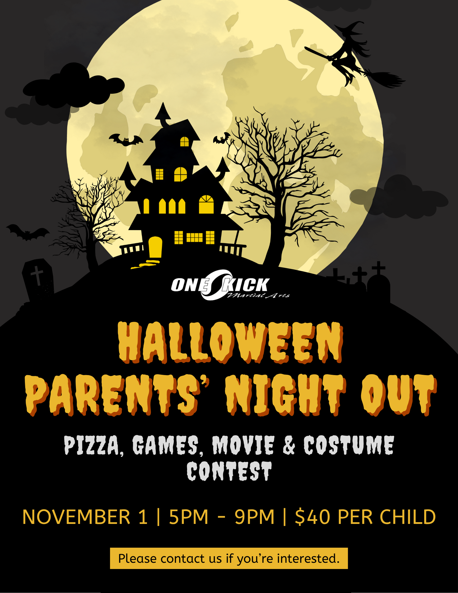 Halloween Parents’ Night Out at Onekick Martial Arts! icon